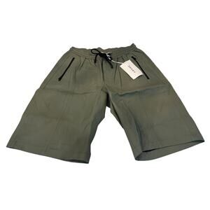 8-20 FRAME Men's 100% Lamb Leather Shorts Grey-Green Large